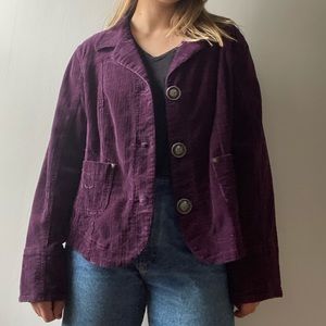 Purple Corduroy Blazer Jacket